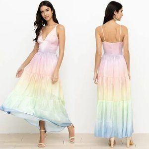 Anthropologie YUMI KIM Sullivan Dress in Rainbow Ombre Size Small NWOT $248
